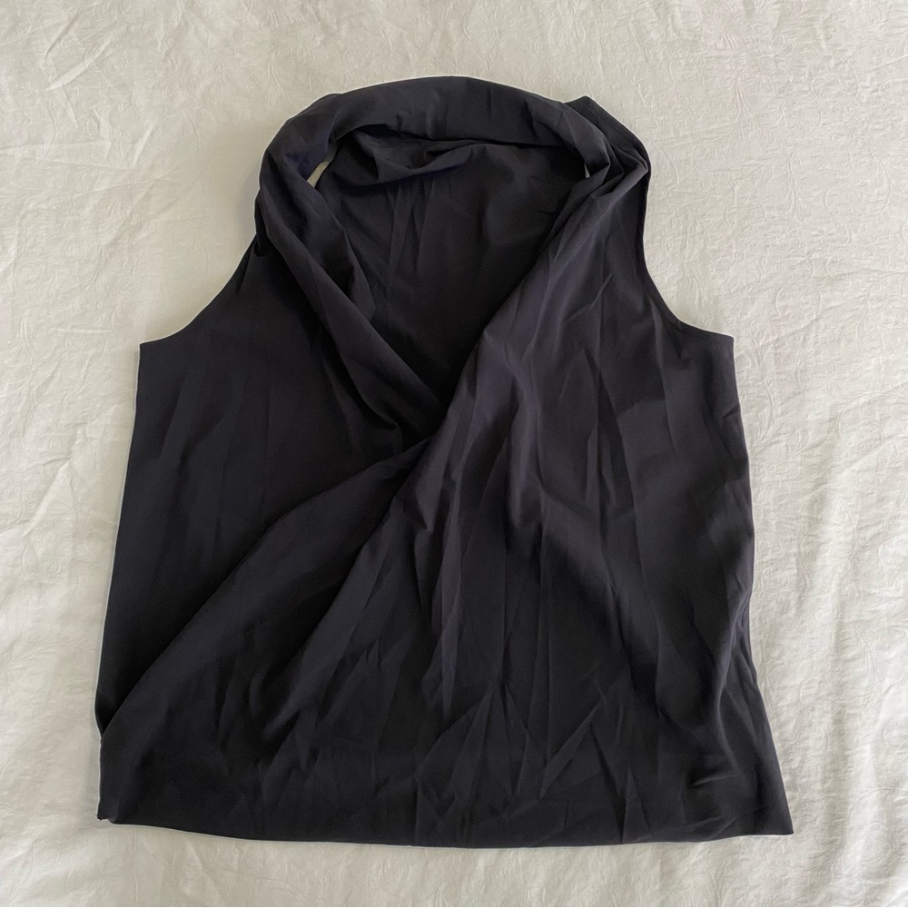 Lululemon Black Sleeveless Drape Front Sleeveless Blouse